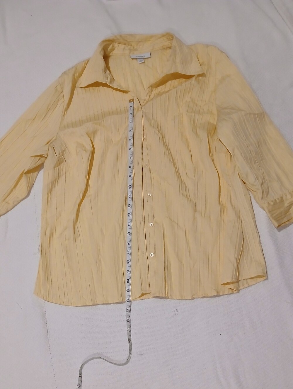 Dress Barn Light Yellow Button-Front Shirt Jacket